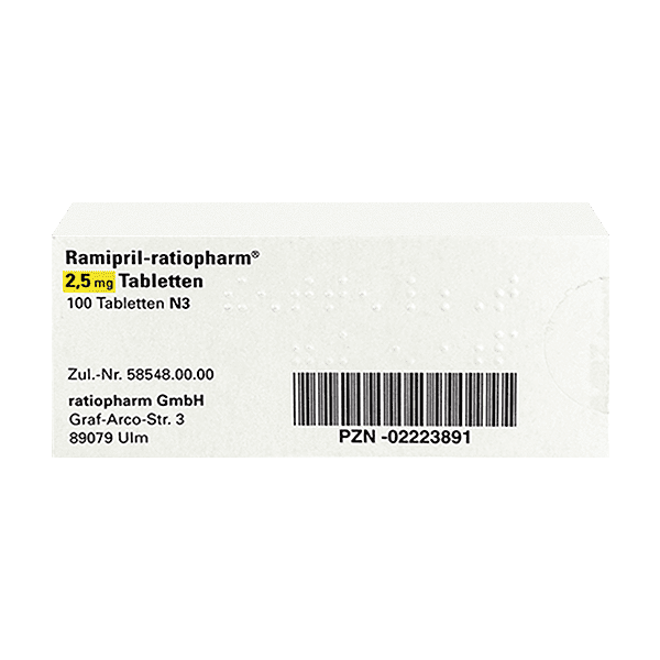 Ramipril-ratiopharm 2.5 mg